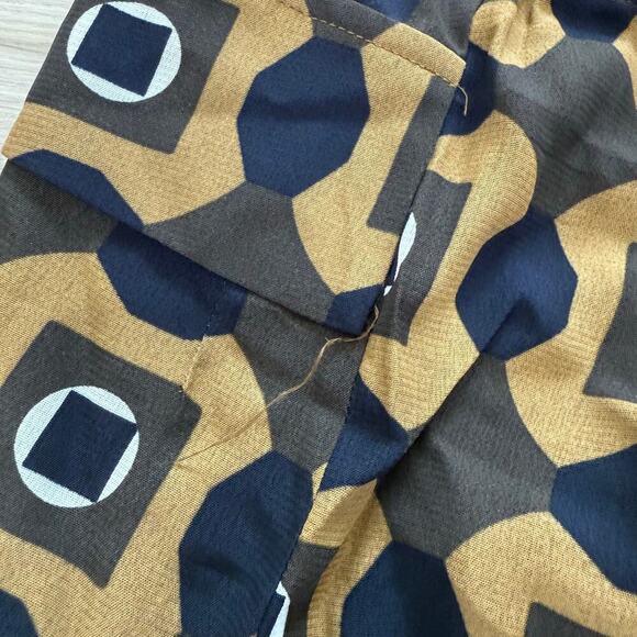 Marni Tan Blue Geometric Pattern Skirt Side Pockets Size 40 - Picture 3 of 9